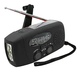 Multifunctional Solar Hand Crank Radio FM AM WB NOAA Weather Radio 2000mAh USB Charging Emergency LED Flashlight Power Ban