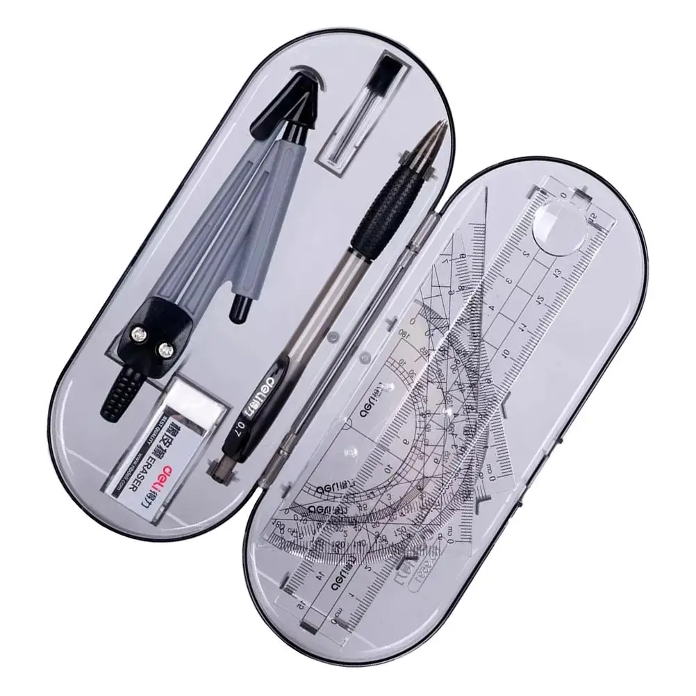 Set di kit da disegno Set Kit da disegno leggero Bussole per traingle scolastiche Righello per ufficio Righello dritto