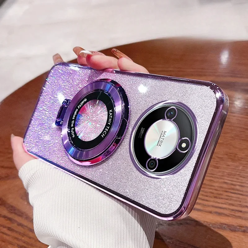 Gradient Glitter Stand Case For Honor X9 X9A X8 X8A X8B X7 X7A 200 200Lite 90 70Lite 9X Y9S Y7A Y7 Y9 Y9Prime2019 Soft Cover