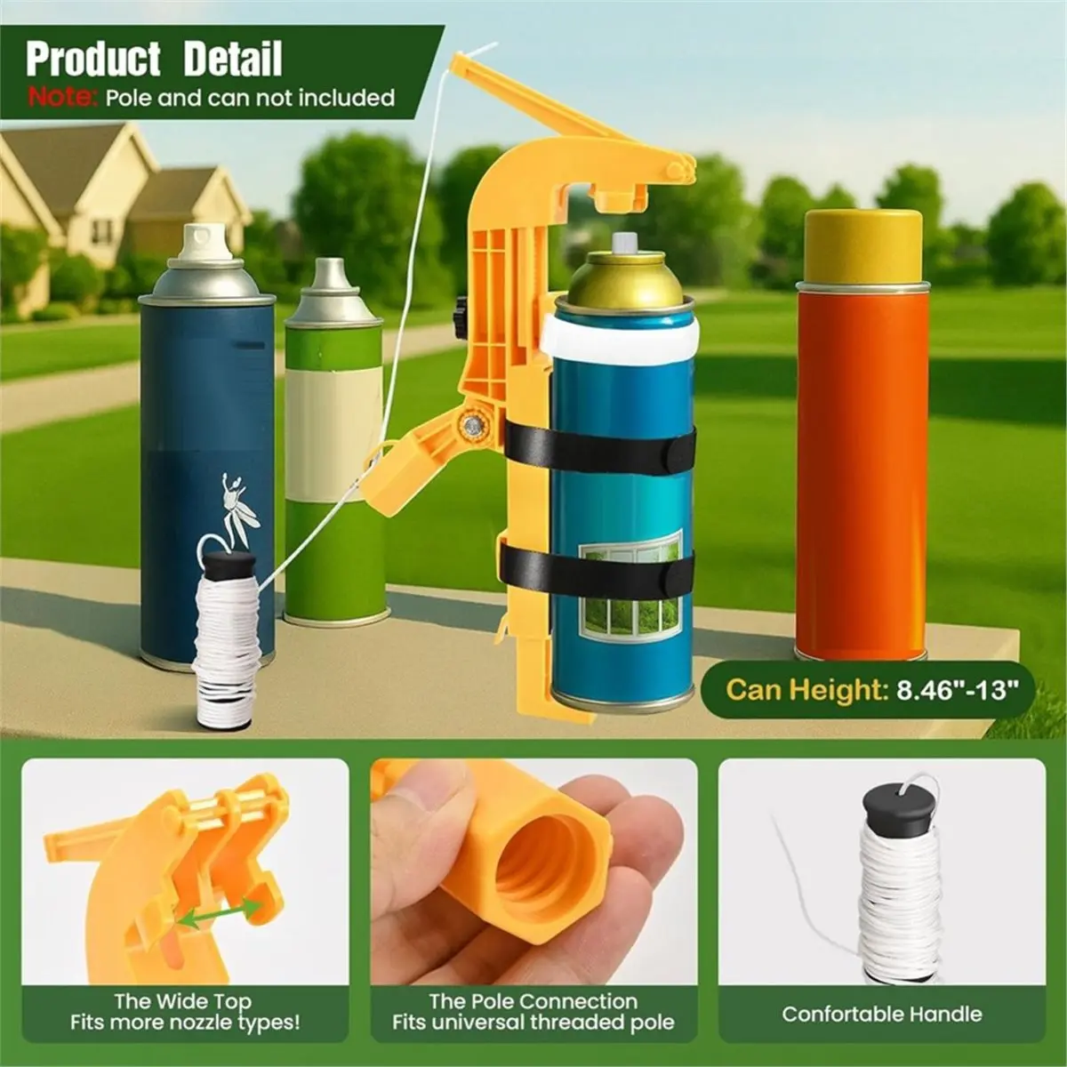 DT35BG Sprays Can Extension Pole Adaptor, Adjustable Sprayer Bracket Adaptor for Wasp Bee Sprays Long Range, Sprays Paint