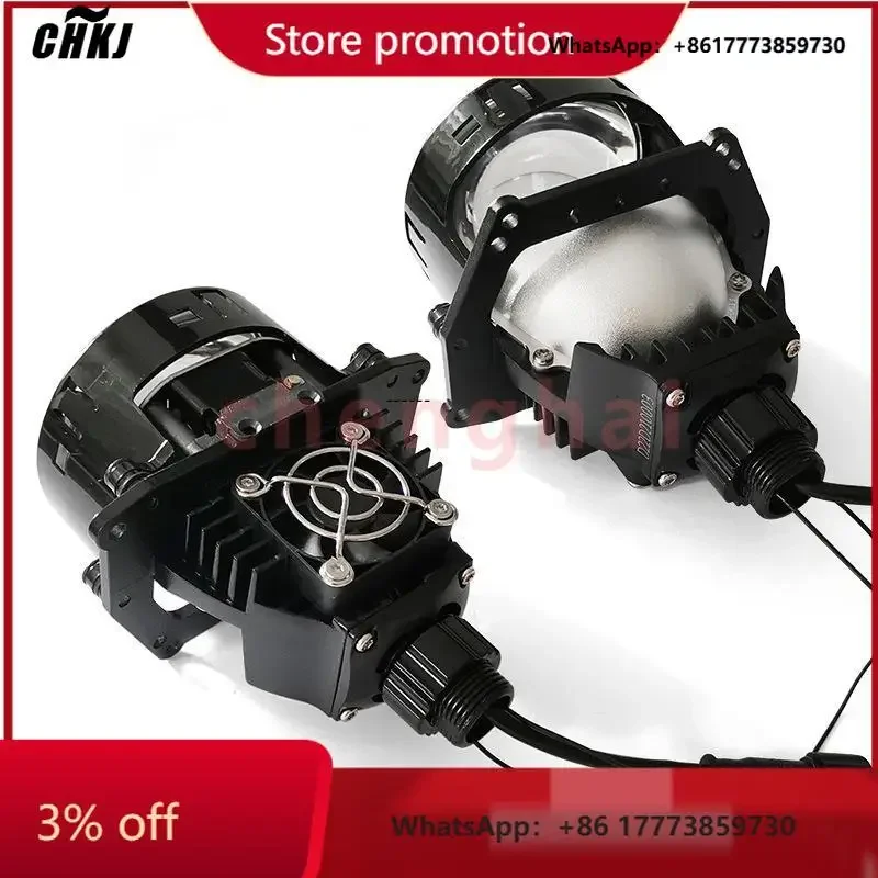 

CHKJ for H4 H7 9005 9006 Projector Light 3 Inch Universal Auto Bi LED Laser Projector Lens Headlight 90W 6000k 12000LM HID Le