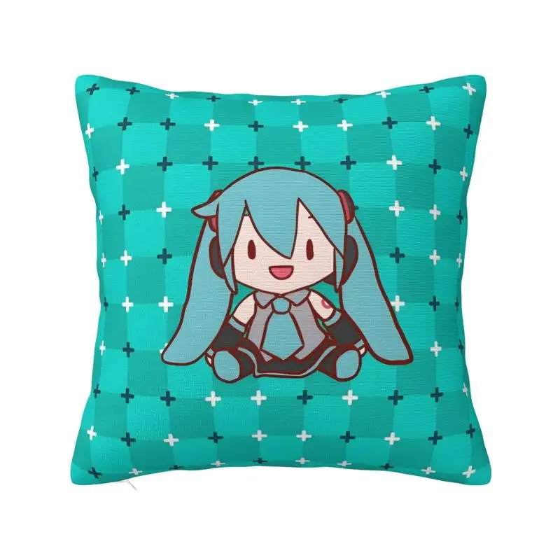 Custom Fashion Hatsunes Miku Anime Cushion Covers 45x45cm Soft Cartoon Manga Throw Pillow Case for Sofa Square Pillowcase