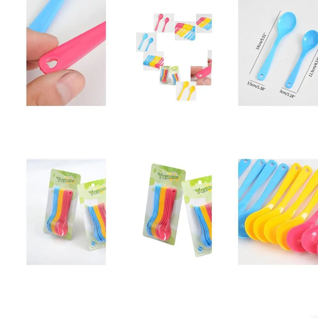 

12 Pcs Plastic Baby Spoons Infants Training Learning Feeding Utensil Tableware for Children L8RB