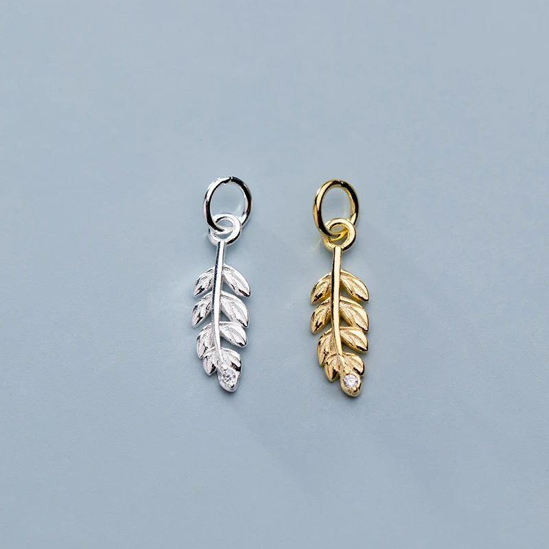 

Подвески из серебра 925 пробы с цирконием в виде листа, ожерелье, кулон, аксессуары ручной работы «сделай сам», серебряное ожерелье, подвески для браслета Plata 925 JHA123