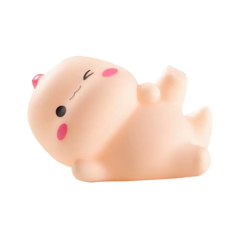 Kawaii 6 unids/lote juguetes de baño Animal suave dinosaurio polluelo juguete con sonido envío rápido presente para bebés niñas niños