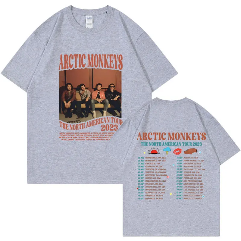 Rock Band Arctic Monkeys Music Concert Tour T Shirt for Men Women Vintage Hip Hop Punk T-shirt Fashion Oversized Tees Streetwear