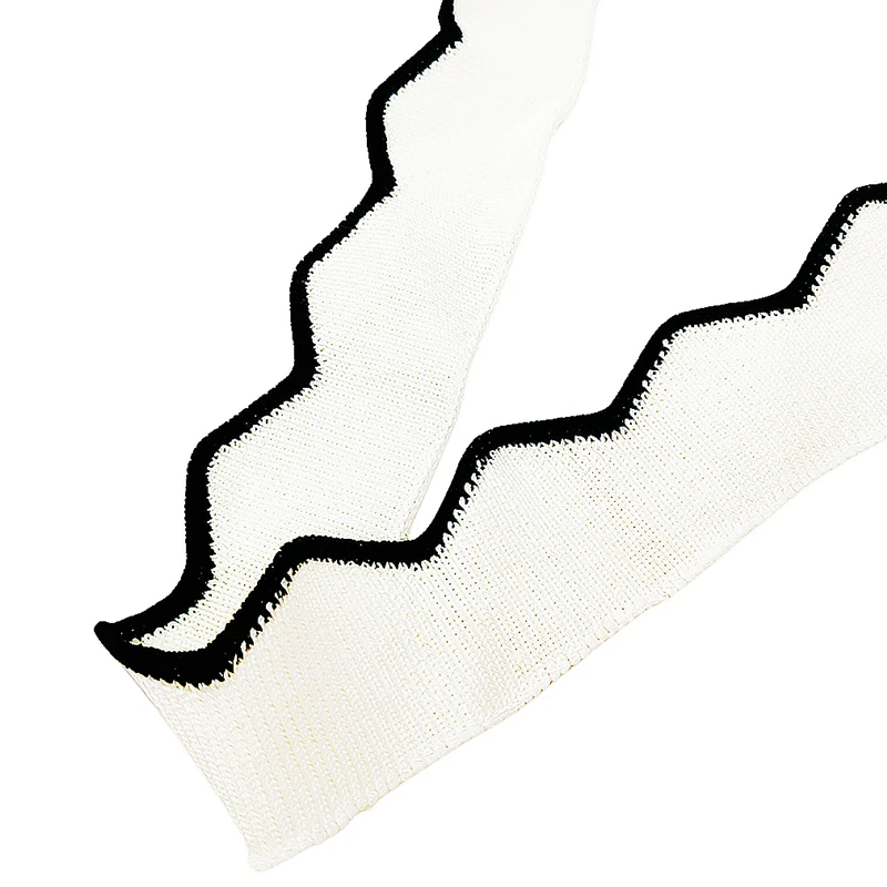 JIETAI Jacquard Rib Fabric Knitted Weird Trend DIY Stripe Triangular Wave Sewing Cloth Accessories Collar Cuffs Hem Thin Tissu