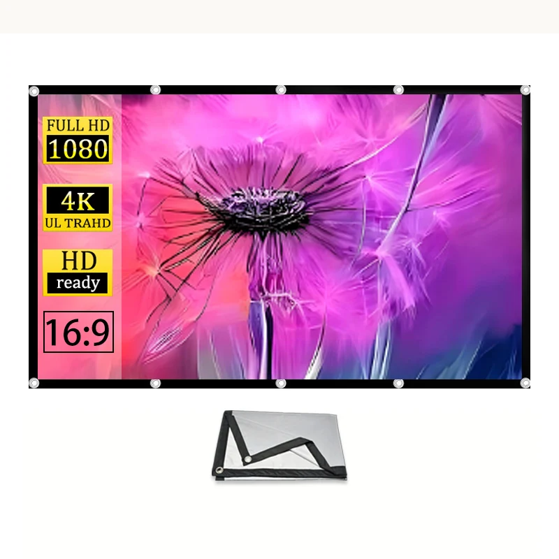 

Металлический антисветовой экран 60/72/84/100/120/130/133 дюйма. Вы можете также смотрите фильмы в течение дня.