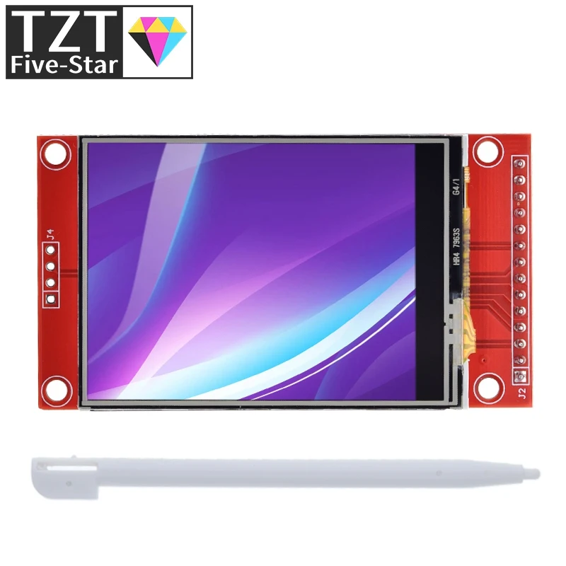 Imagem -04 - Tzt 2.4 240x320 Spi Tft Lcd Módulo de Porta Serial Mais 5v 3.3v Pbc Adaptador Micro sd St7789 Led Branco com Toque