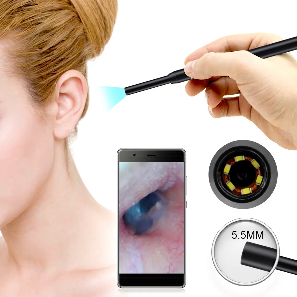 Ear Spoon Endoscope 5.5mm HD Visual Ear Pick Ear Spoon Android Universal Otoscope Ear Care Tool