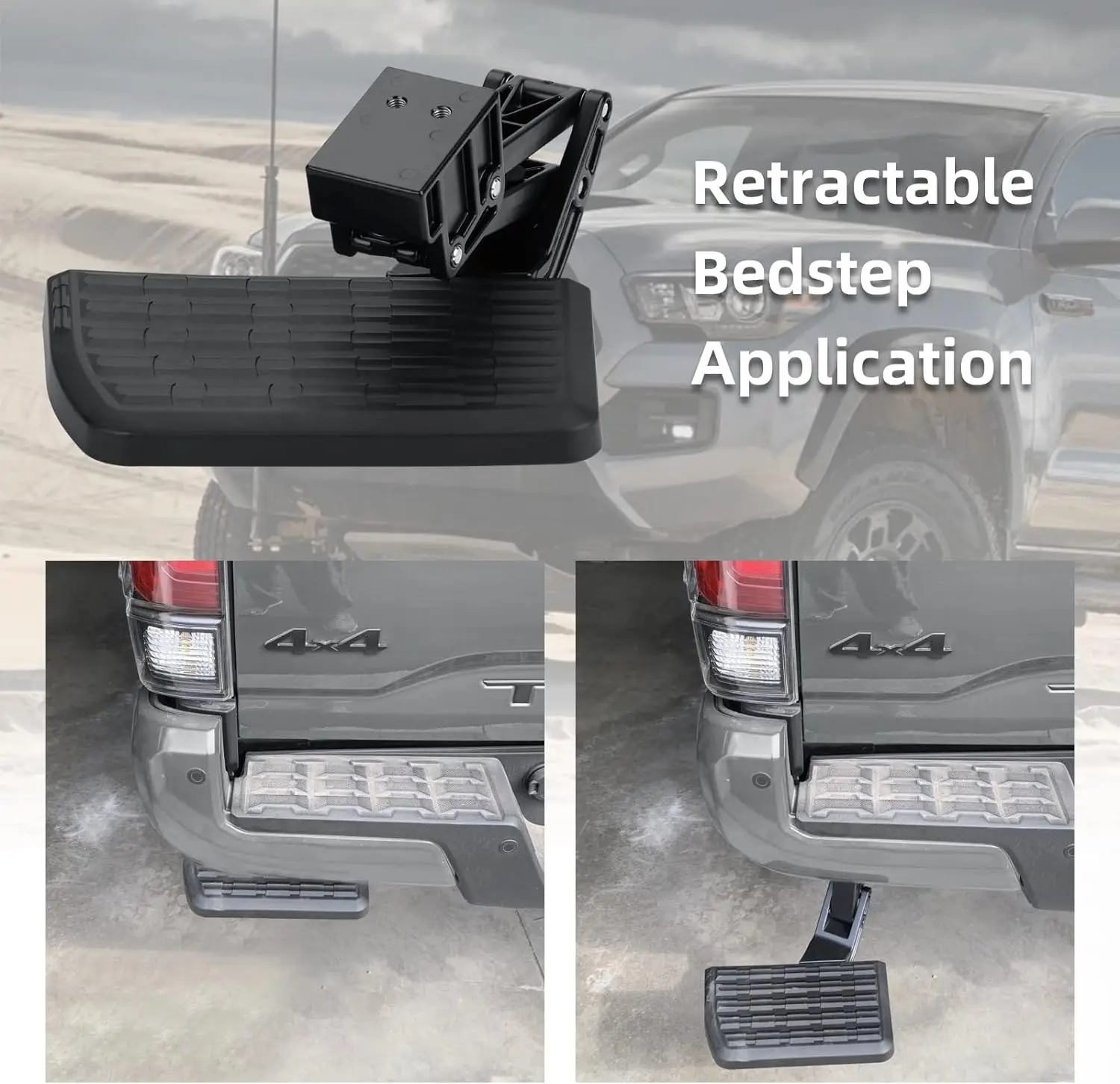 PT392-35100 Rear Bumper Step Compatible with Toyota 12-22 Tacoma Retractable Truck Bed Step 2012-2022