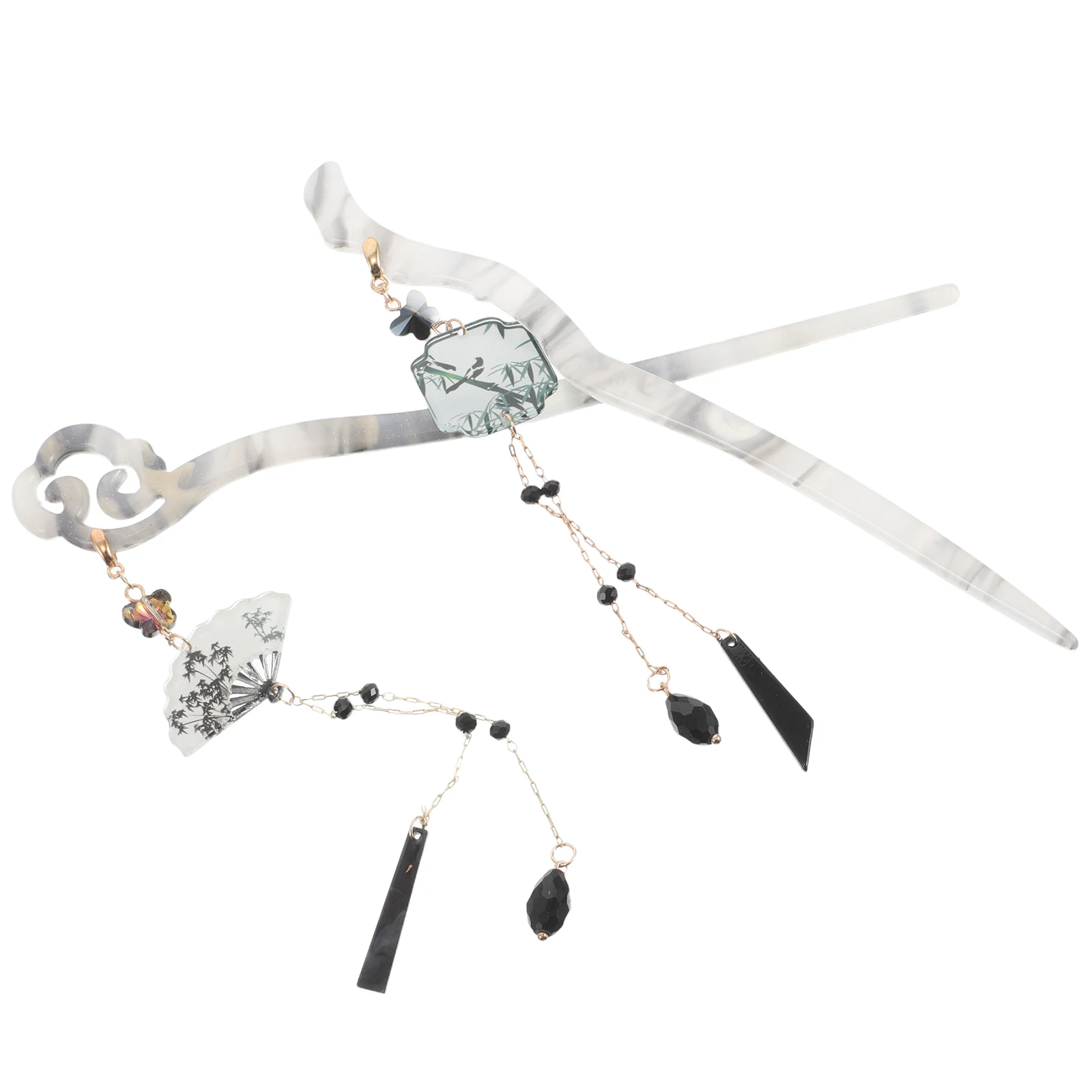 

2pcs Ancient Style Hairpin Chinese Festival Hairpins Elegant Retro Sticks Women Vintage Bun Pins Lightweight Wedding Party