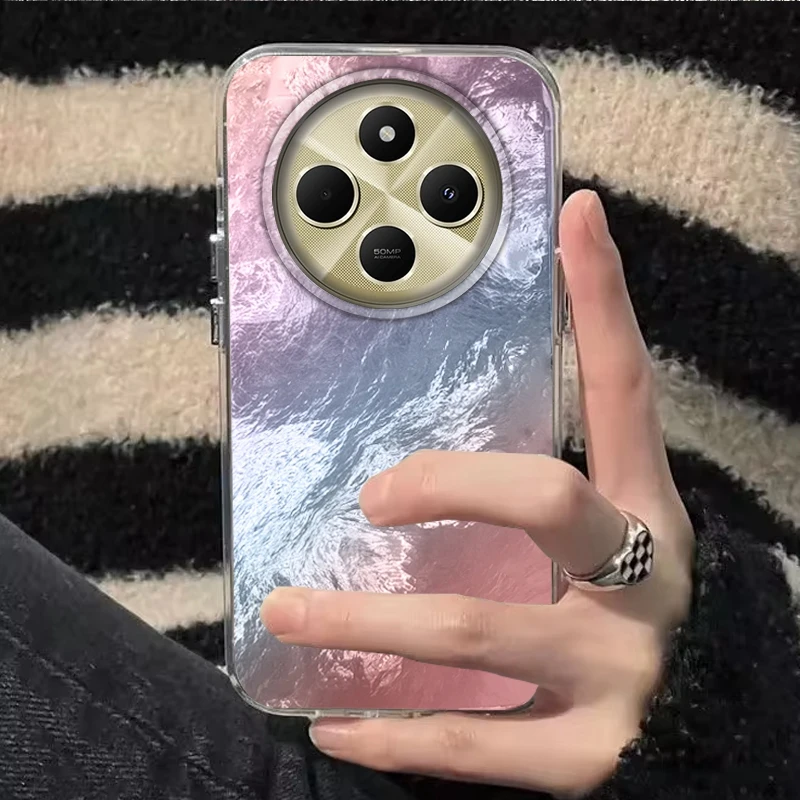 Gradient Glacier Texture Phone Case For Xiaomi Poco X3pro X5 M6 X6 X3 NFC M5s M6 X7 Pro C75 C61 Girls Shockproof Fundas Cover