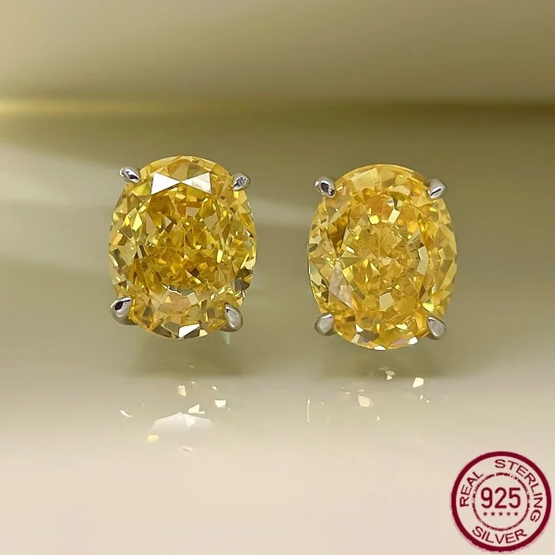 

New S925 pure silver Renne cut ice flower earrings, simple and elegant ear accessories that do not fade, daily Jewelry