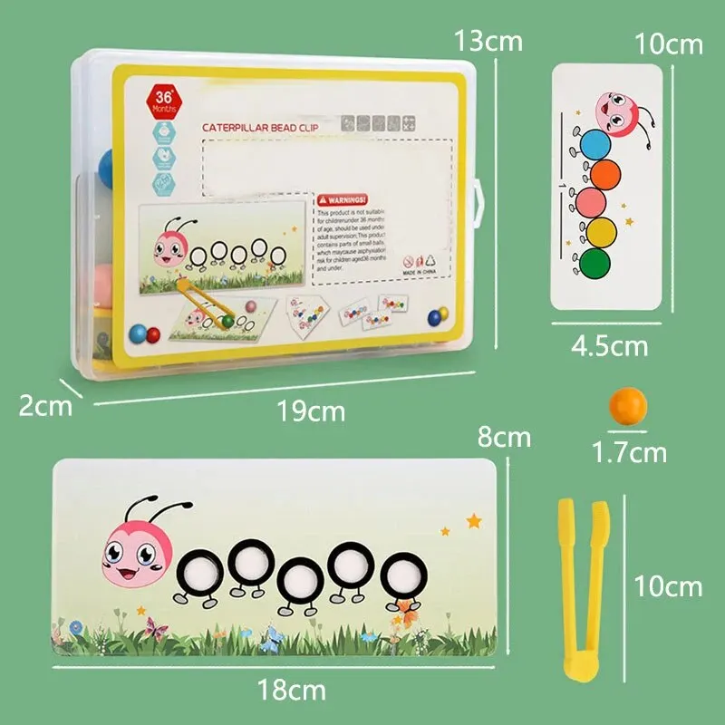 Jouet de tri de documents Montessori pour enfants d'âge alth, jouets d'apprentissage, jouets à clip, perles, motricité fine, cadeaux