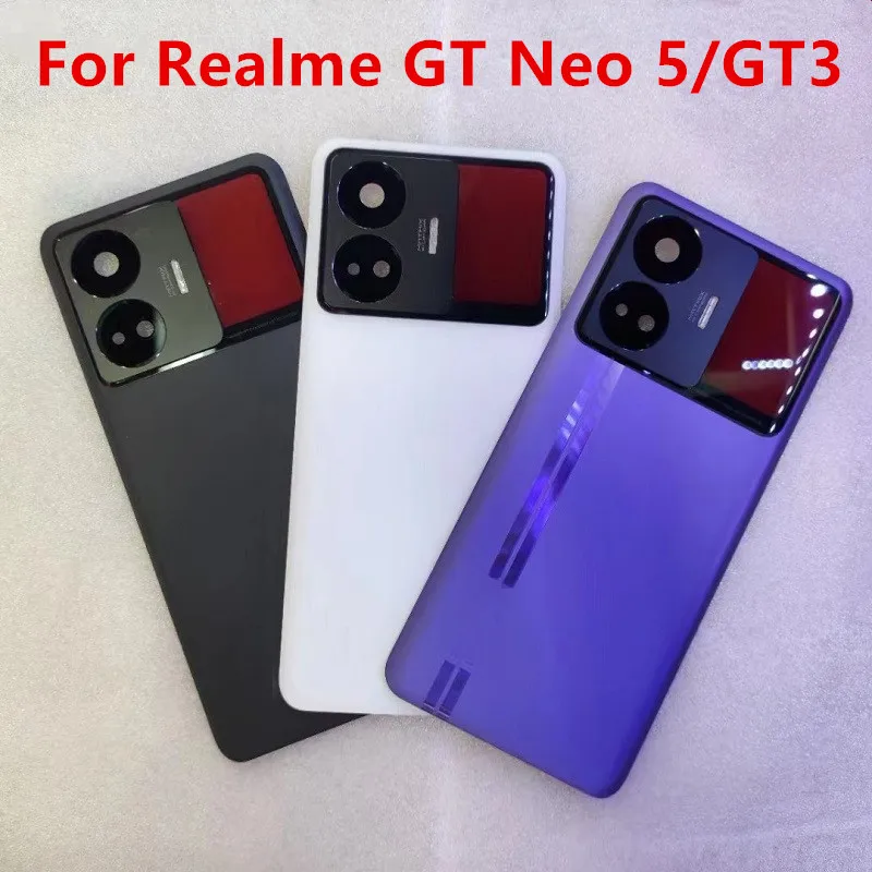 GT Neo5 GT3 Housing For Realme GT Neo 5 / GT 3 Battery Back Cover Repair Replace Door Phone Rear Case + Camera Lens