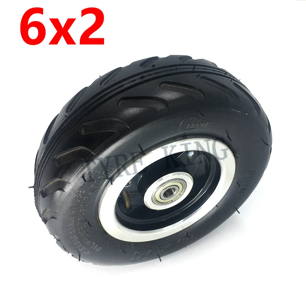 6X2 Pneumatic Tyre 6 Inch Tire & Inner Tube with Alloy Hub for Electric Scooter Wheel Chair Truck