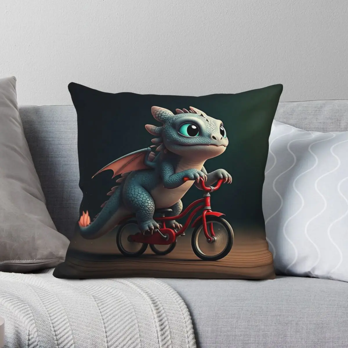 

Маленький дракон, красная велосипедная наволочка, полиэстер, лен, бархат, декор на молнии с принтом, наволочка, чехол для диванной подушки