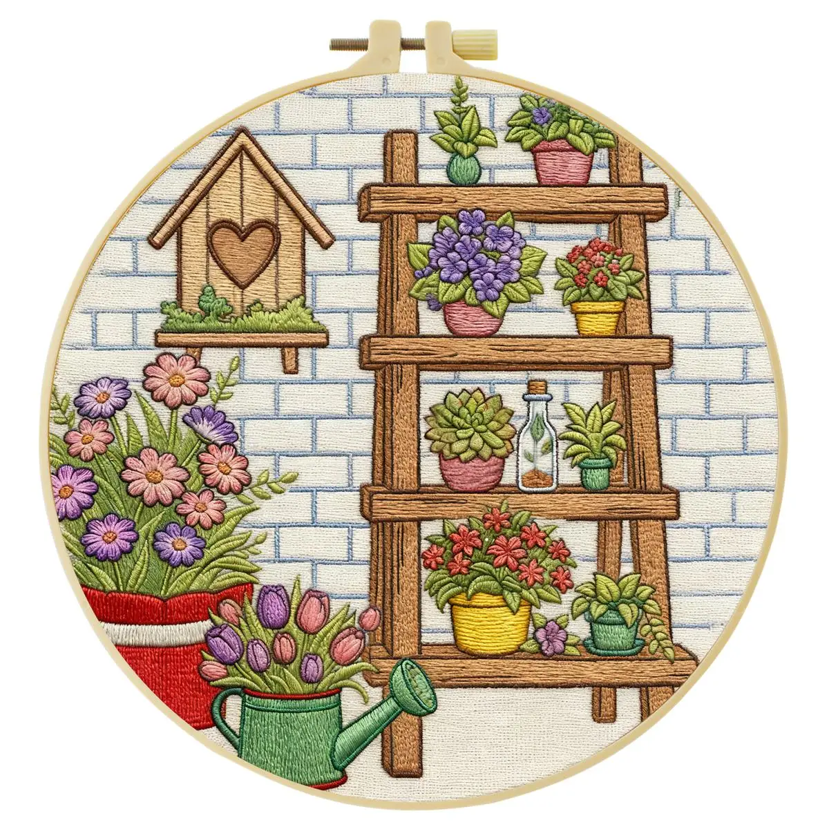 1 Stück 20X20CM/15X15CM 7,87/6,3 Zoll Meerblick Stickerei Starter-Kit DIY-Kit DIY-Stickerei-Set für Anfänger – Detail 4