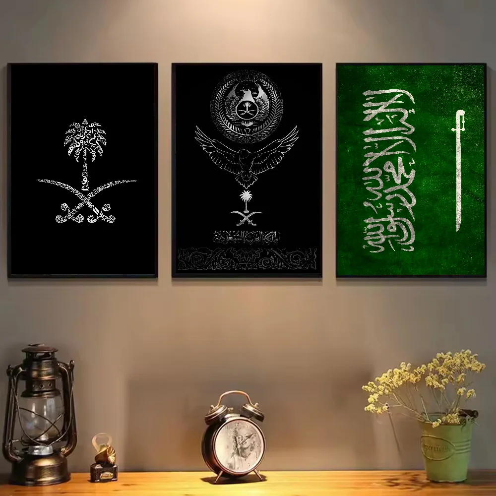 المملكة العربية السعودية العلم المشارك ذاتية اللصق الفن للماء ورقة ملصق مقهى بار غرفة جدار ديكور