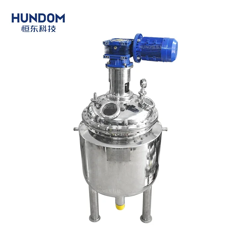 Factory supplier sanitary SS304/316 chemical mixing reactor double layers vessel heated with agitation