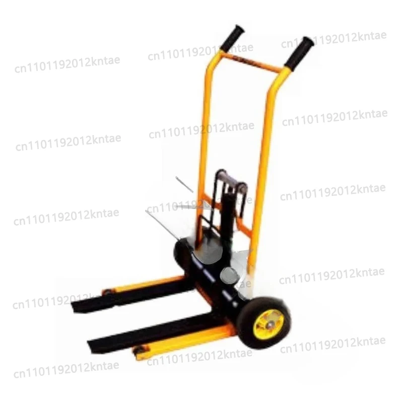 Four wheel 200kg load-bearing forklift, portable manual handling stacker, light household lift truck, folding flat tiger cart