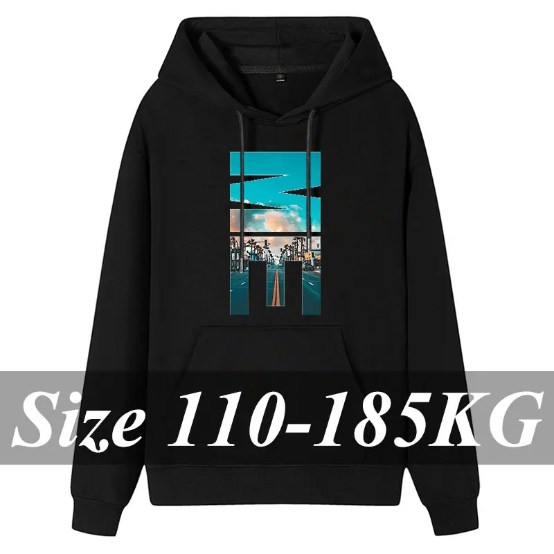 

Мужские толстовки больших размеров 1XL-7XL, свободные повседневные толстовки, модный пуловер с капюшоном и длинными рукавами, индивидуальная уличная одежда, мужская одежда