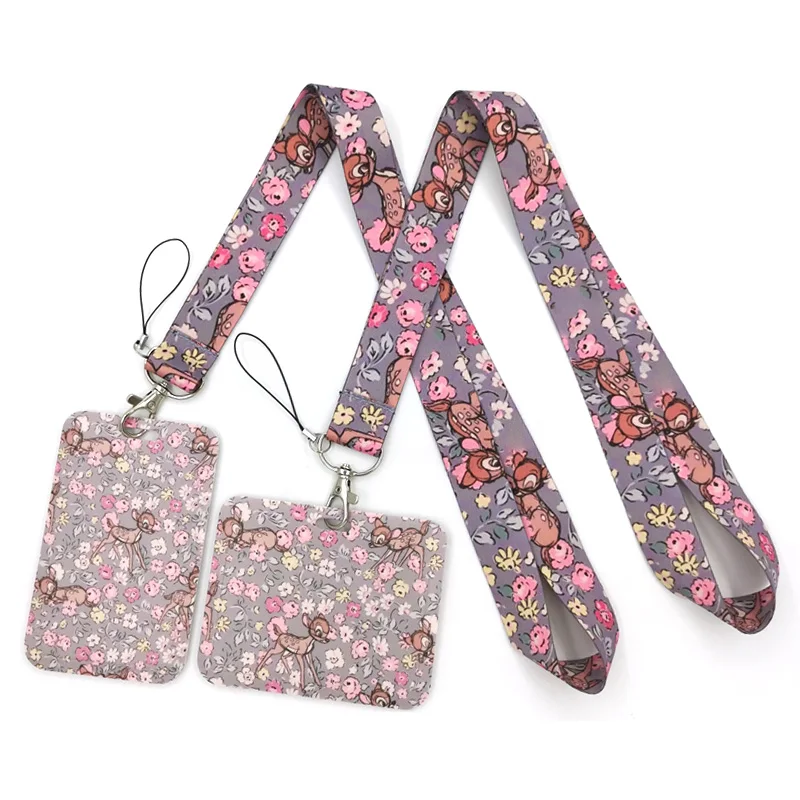 بامبي الغزلان الرقبة حزام اسهم معرف شارة بطاقة حامل المفاتيح الهاتف المحمول حزام هدية الشريط حزام قلادة