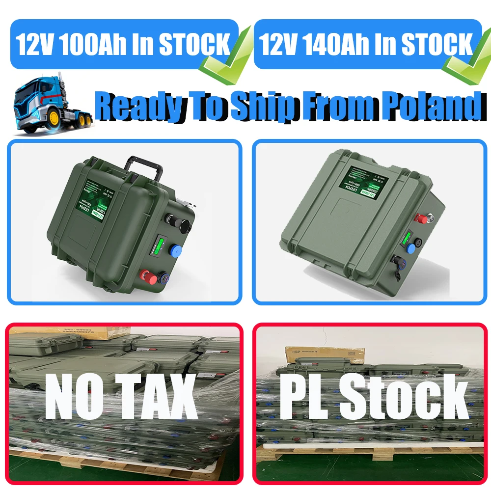 LiFePO4 baterie 12V 200Ah 140Ah rybářská loď 24V 100Ah lithiová baterie Bluetooth BMS 6000+ cyklů IP56 USB PD QC EU SKLADU BEZ DPH - náhled 4