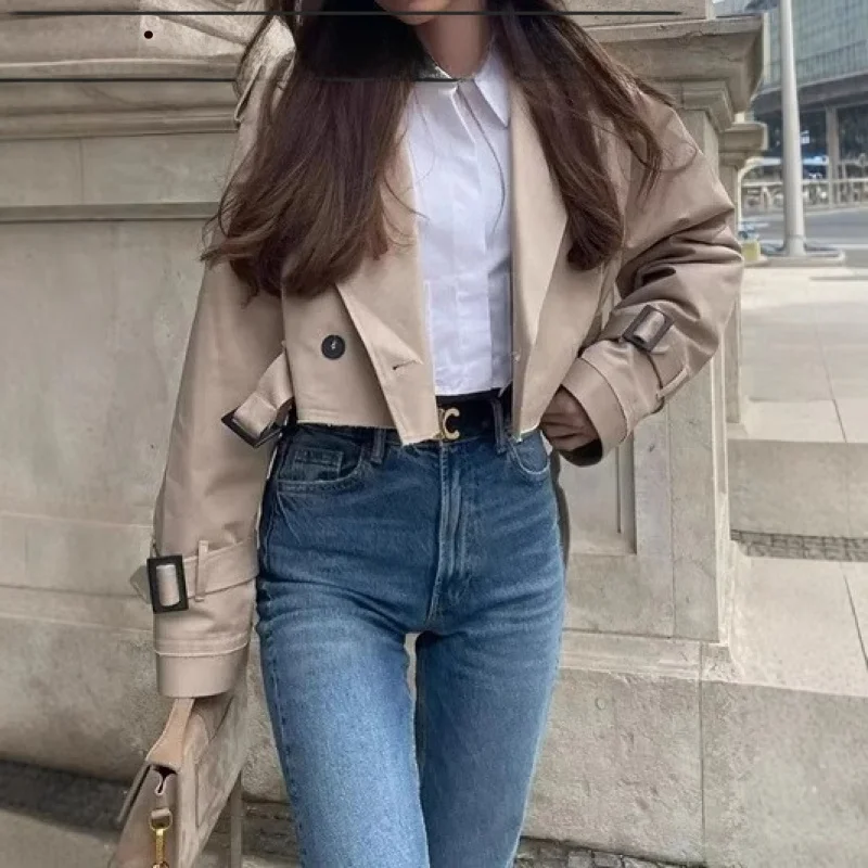 

Сексуальное приталенное пальто с кружевными вставками, классическим ретро-воротником и двубортной застежкой, свободного кроя, для женщин, осенне-зимнее