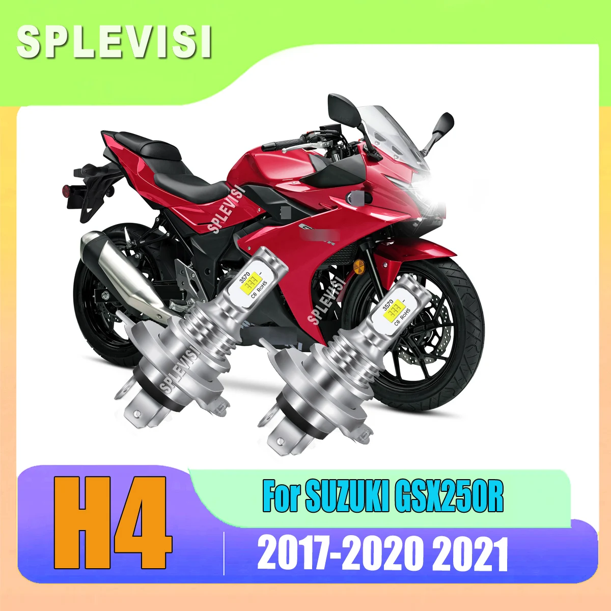 

9-16v CSP Power LED Moto H4 9003 White Headlamp Conversion Bulbs Kit For SUZUKI GSX250R 2017 2018 2019 2020 2021