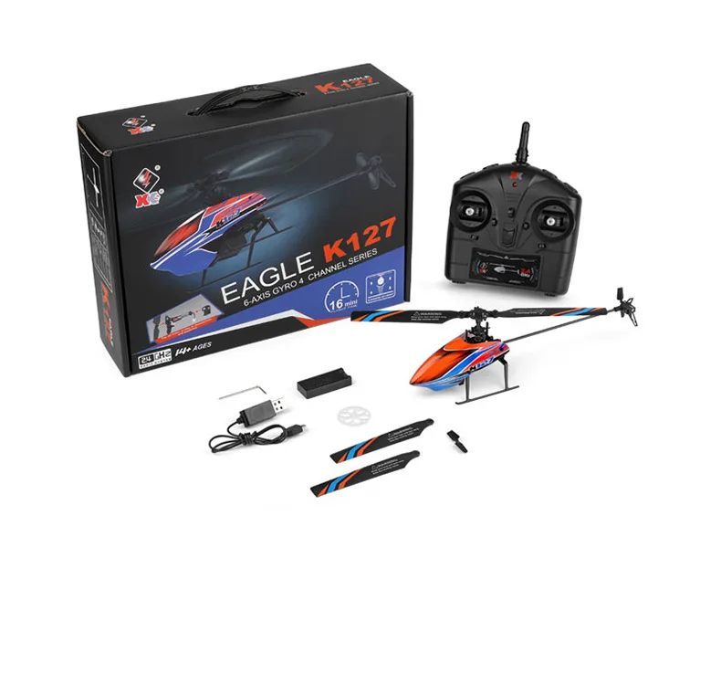 Parkten-helicóptero teledirigido Original Wltoys V911S actualizado, K127, 2,4G, 4 canales, 6G, giroscopio, sin alerón, RTF, avión teledirigido, regalo divertido para niños