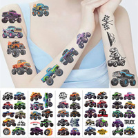 10Pcs/set Monster Truck Temporary Tattoo Stickers Cartoon Car Children Waterproof Tattoo For Kids Funny Birthday Gift