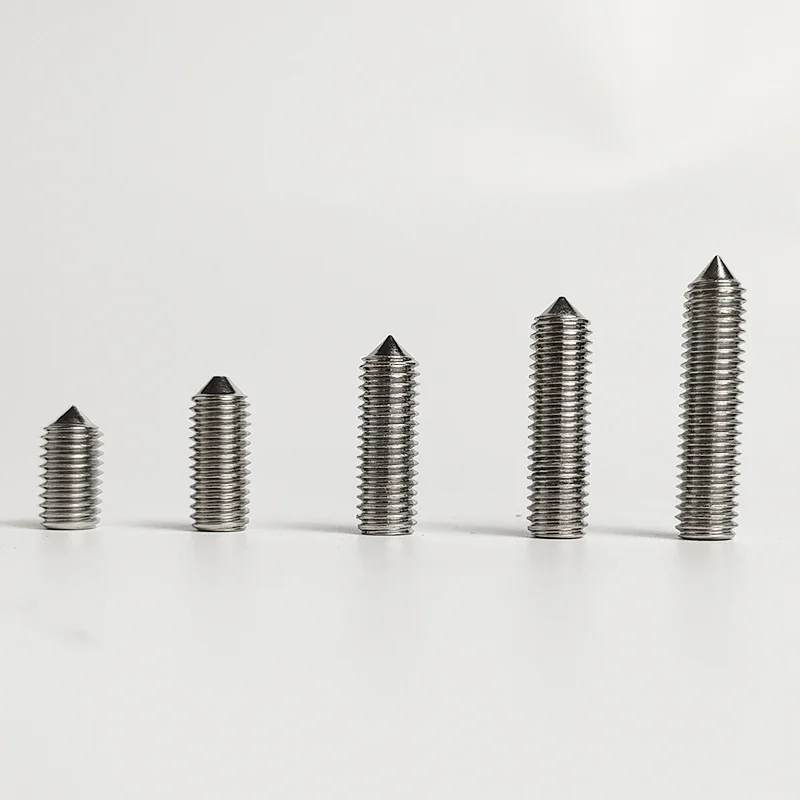 Conjunto de parafusos sem cabeça de ponto sextavado de aço inoxidável DIN914 304 com tamanhos M3, M4, M5, M6, M8, M10 - Alta - variedade de dureza