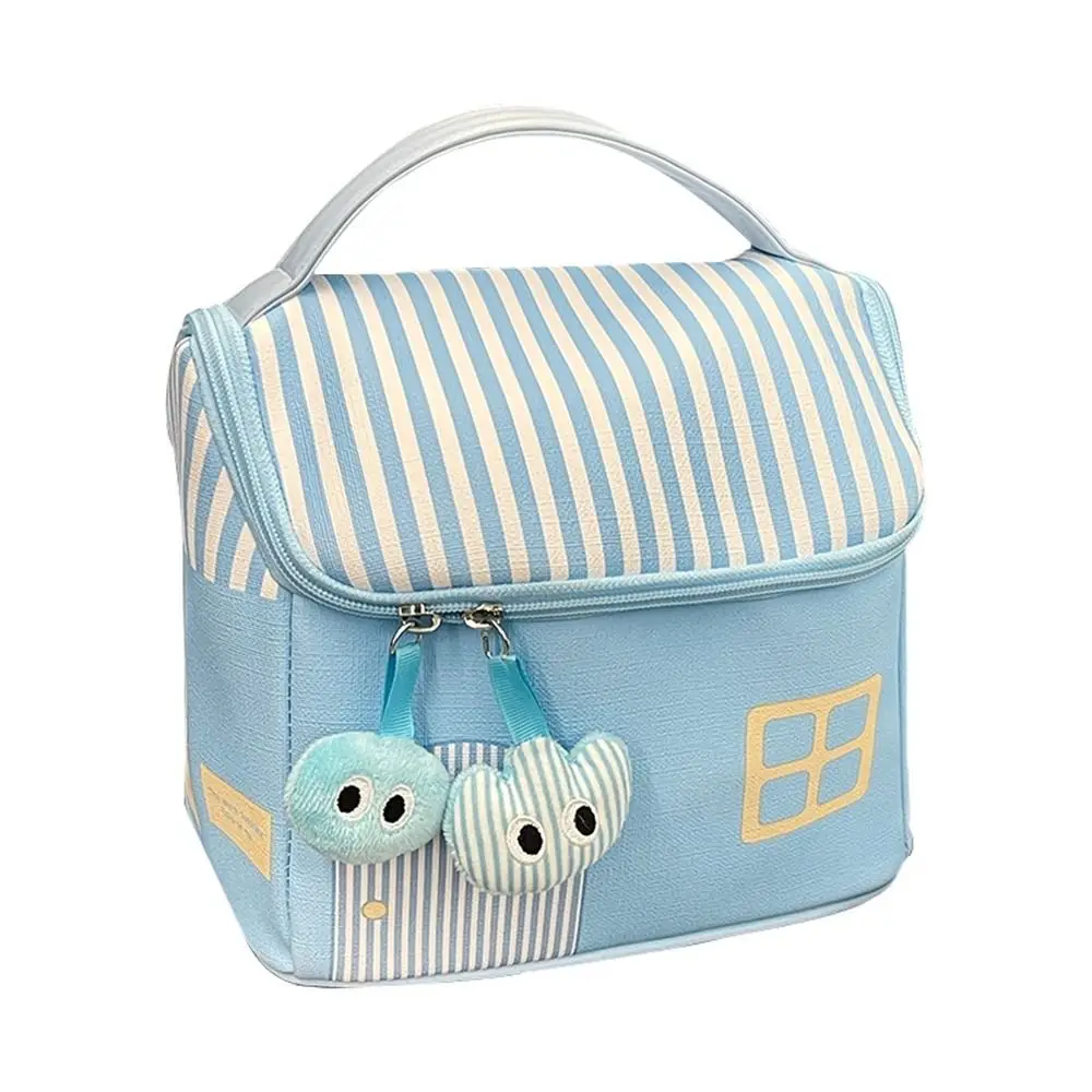 

Pu Handheld Makeup Bag Clutch Bag Cartoon House Shape Cosmetic Bag Waterproof Multifunctional Skincare Storage Bag Girls