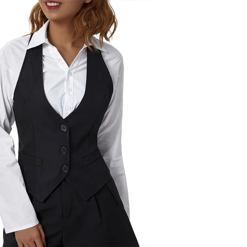 Women\'s Dressy Waistcoat Racerback Button Vest Jacket Vintage Steampunk Sleeveless Tuxedo Suit Vest Crop Tank Top