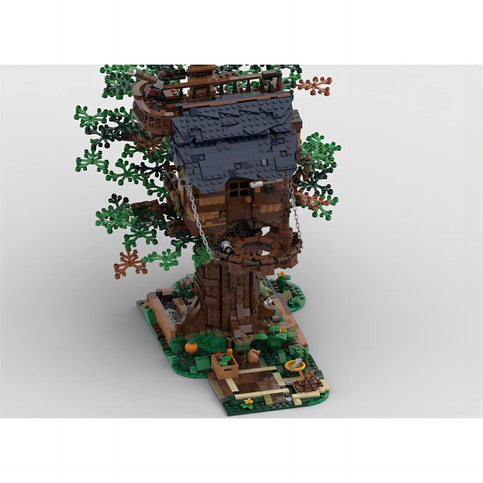 MOC building block 136420 creative forest lakeside new life tree house scene building assembly toy ornament