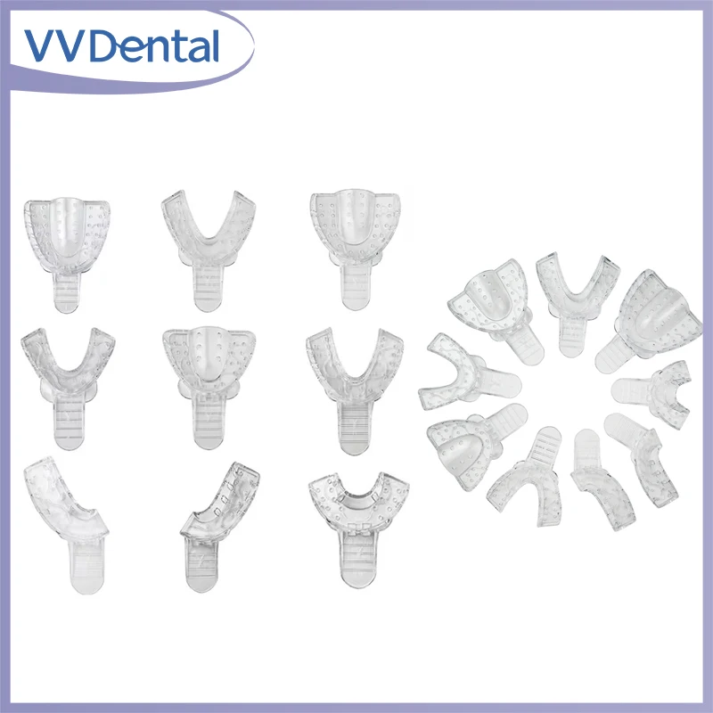 

VVDental Dental Impression Trays Plastic Disposable Transparent Mold Tray Teeth Holder For Adult Children 9Pcs/Set