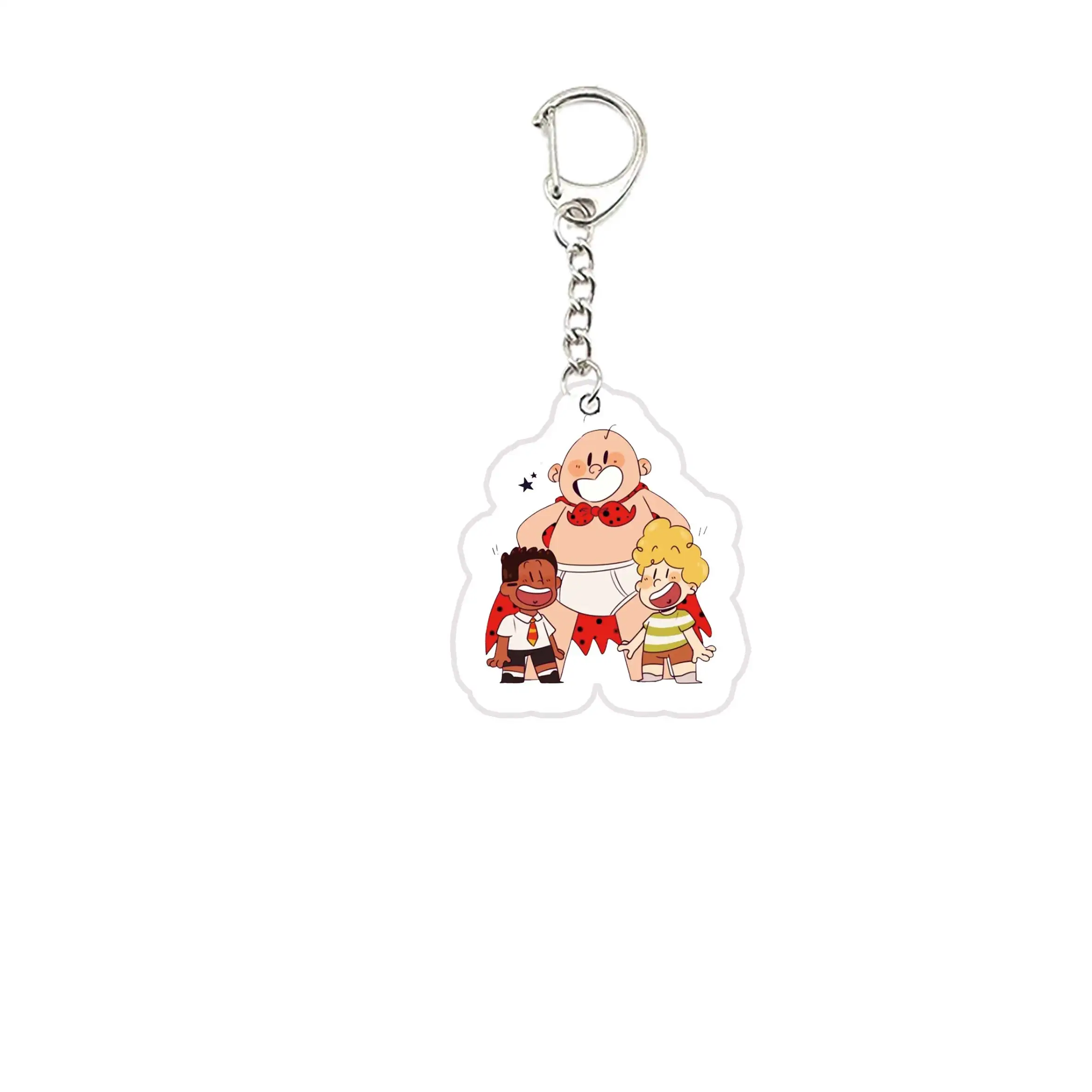 Acrylic Cute Captain Underpants Keychain Keyring Captain Underpants Key Chain Ring Pendant Keyring Accessories for Bag Fans Gift