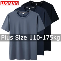 メンズ速乾性フィットネスTシャツ,ラウンドネック,半袖,ランニングTシャツ,ラージサイズ,6XL, 110-175kg,夏