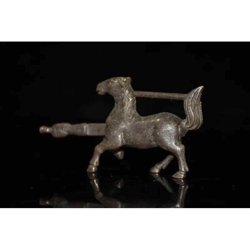 Chinese Collection Handwork Old Bronze Usable Horse Shaped Lock and Key