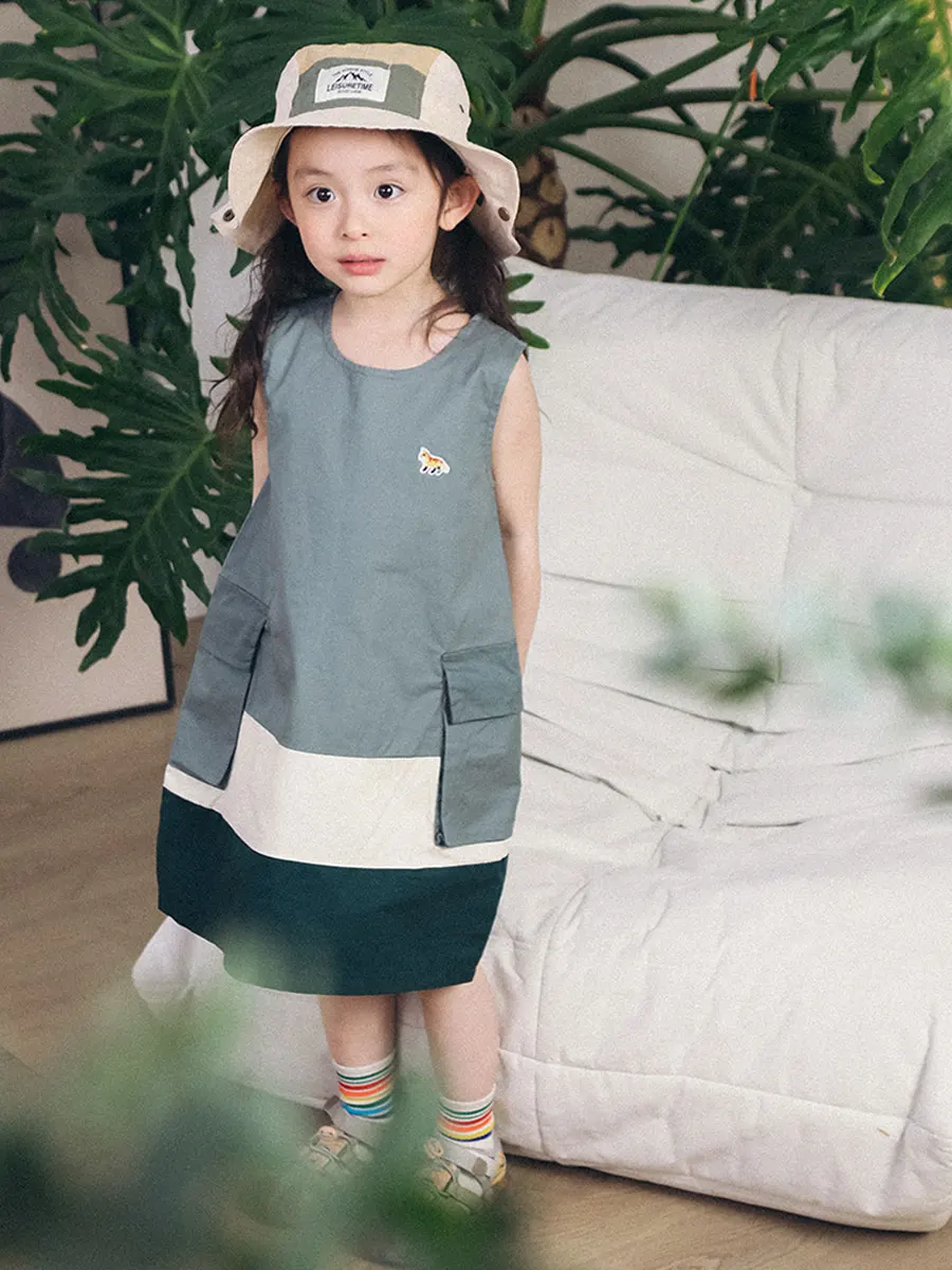 Princess Style Cotton Summer Dress for Girls Children's New Fashion Vest Strap Dress Small Fragrance Wind A-Line Skirt