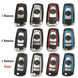 jingyuqin Remote Car Key Shell For BMW 3 5 7 Series X3 X5 F10 F20 F30 F40 E90 E92 E93 CAS4+ FEM EWS5 3/4Buttons Keyless Go