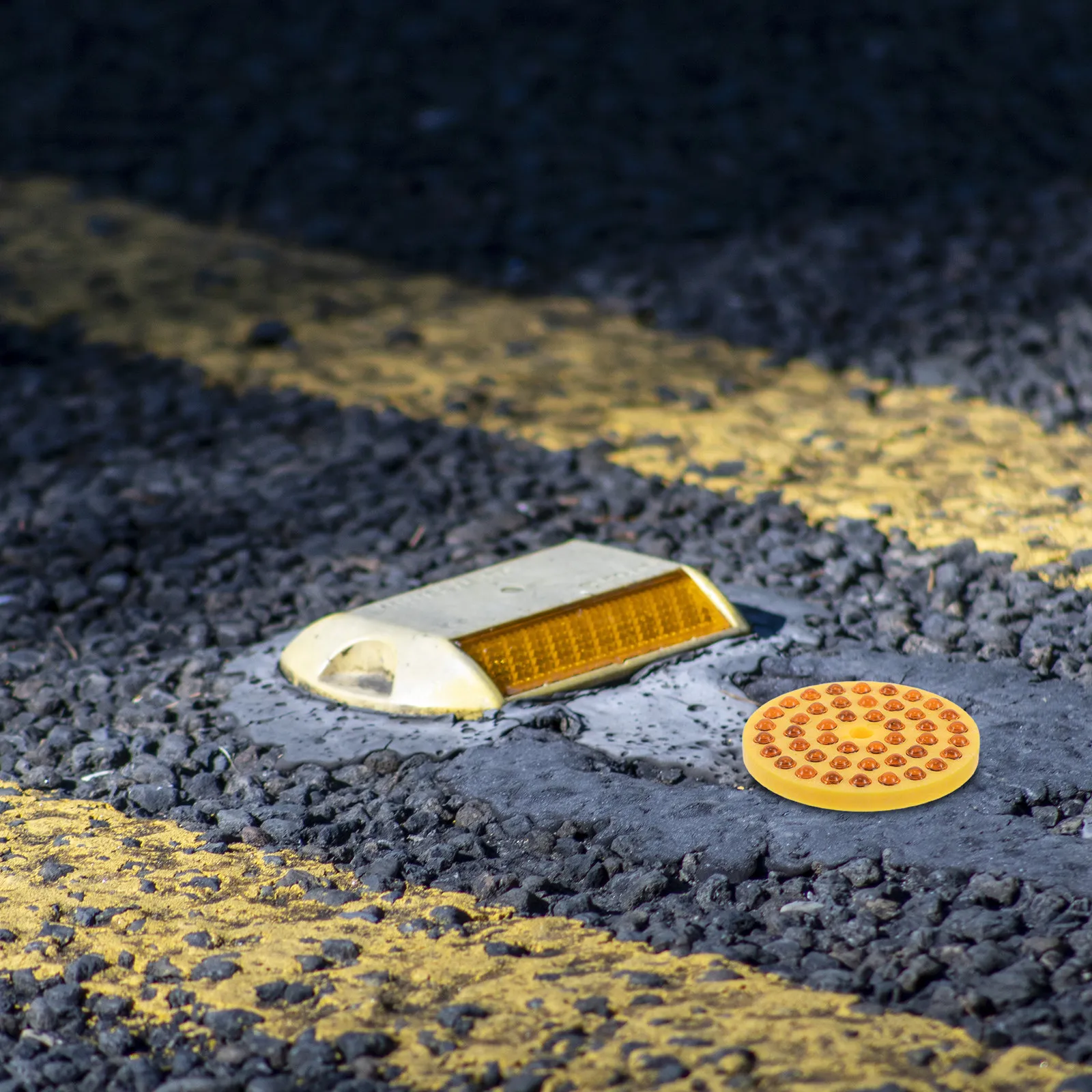 10個入り反射性舗装マーカー、道路用円形黄色15x7x157ガラスビーズ、道路反射板、車道安全マーカー、高速道路用
