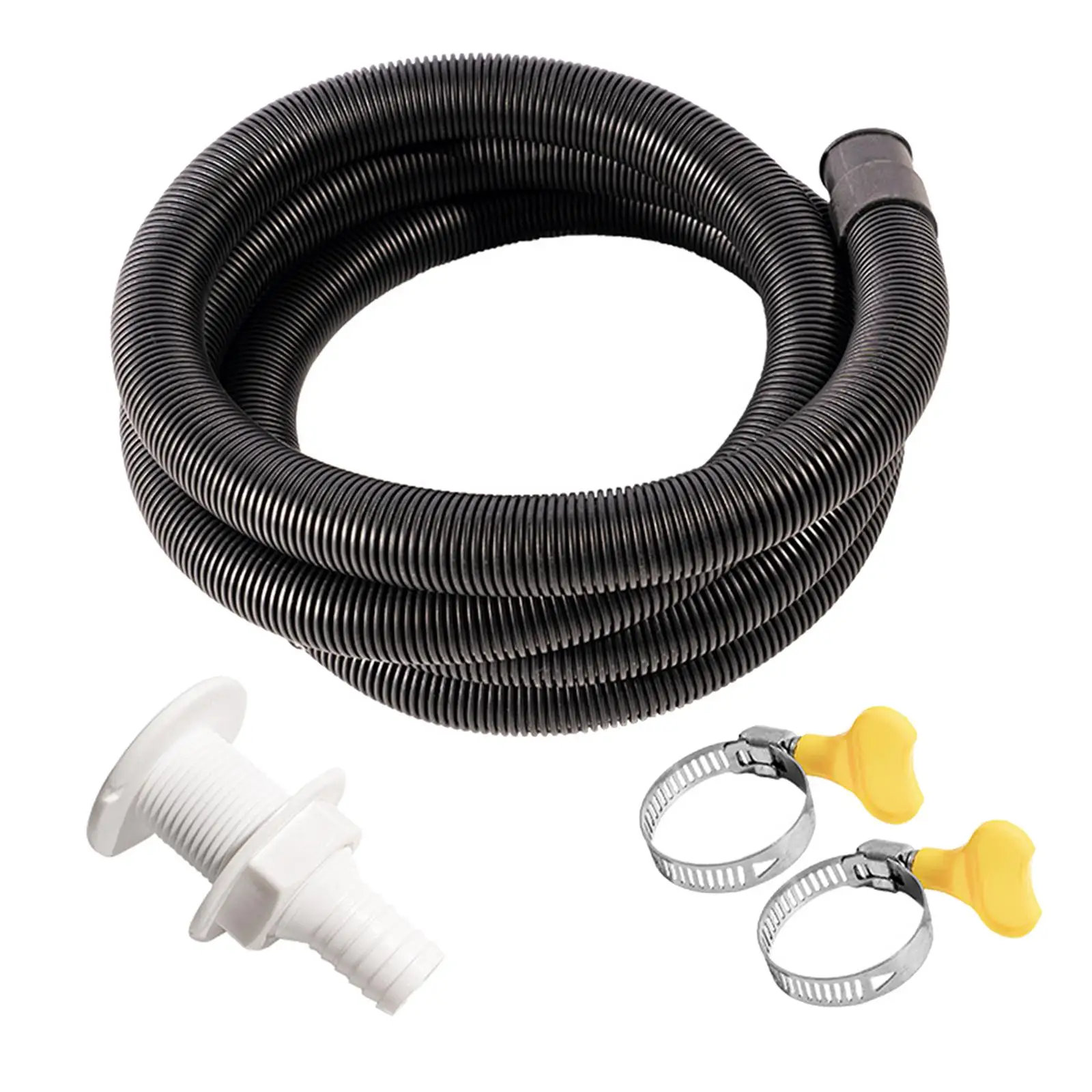 Bilge Pump Hose Installation Kit 6.6 FT Plastic Hose 3/4-Inch Diameter with 2 Hose Clamps and Thru-Hull Fitting