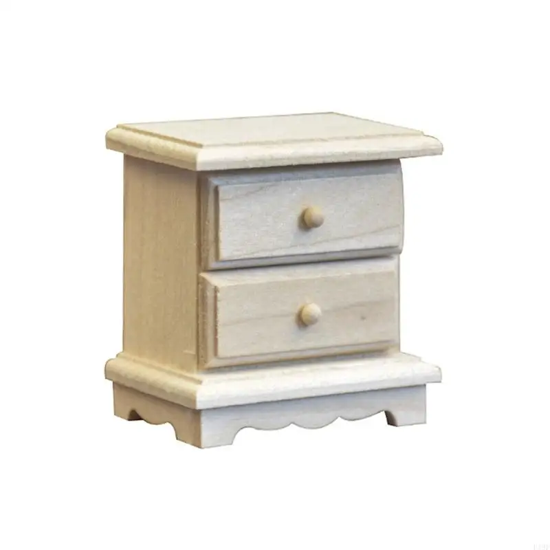 F19F House Zakka Model Realistic Dollhouses Bedside Table Realistic Play Bedstand Realistic 1:12 Model Mini Size Toy