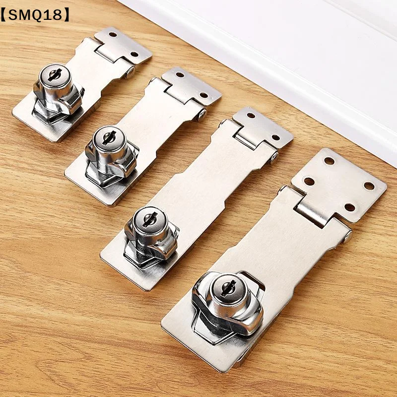 Stainless Steel Locking Hasp Latch Anti Theft Design Long Lasting Durability For Home Cabinet Drawer Gate Security Use【SMQ】