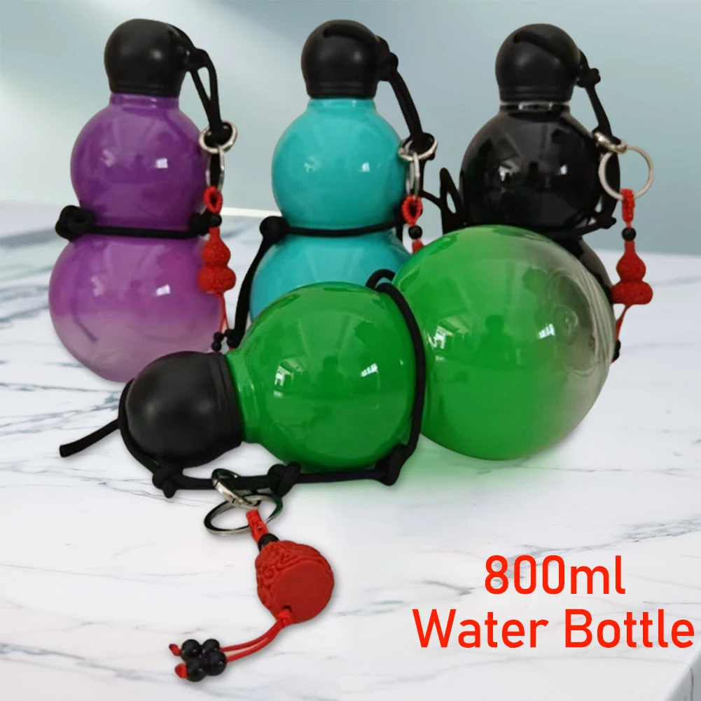 Vintage Chinese Retro-Inspired Gourd Water Bottle 800ML Large Capacity Wine Bottle Sports Water Kettle for Camp Travel Outdoor