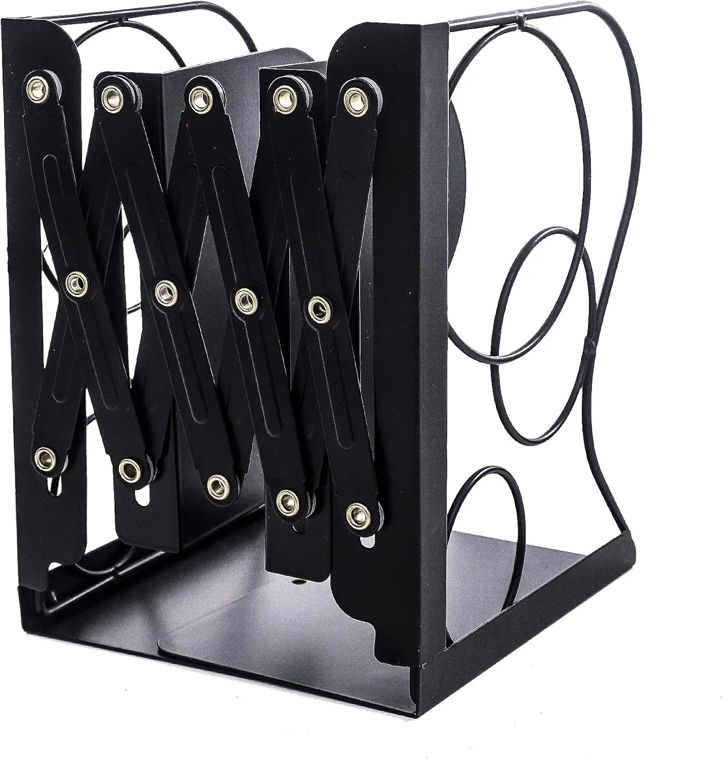 

Adjustable Bookends Metal Book Holder for Heavy Books Nonskid Desktop Organizer with Binder Holder