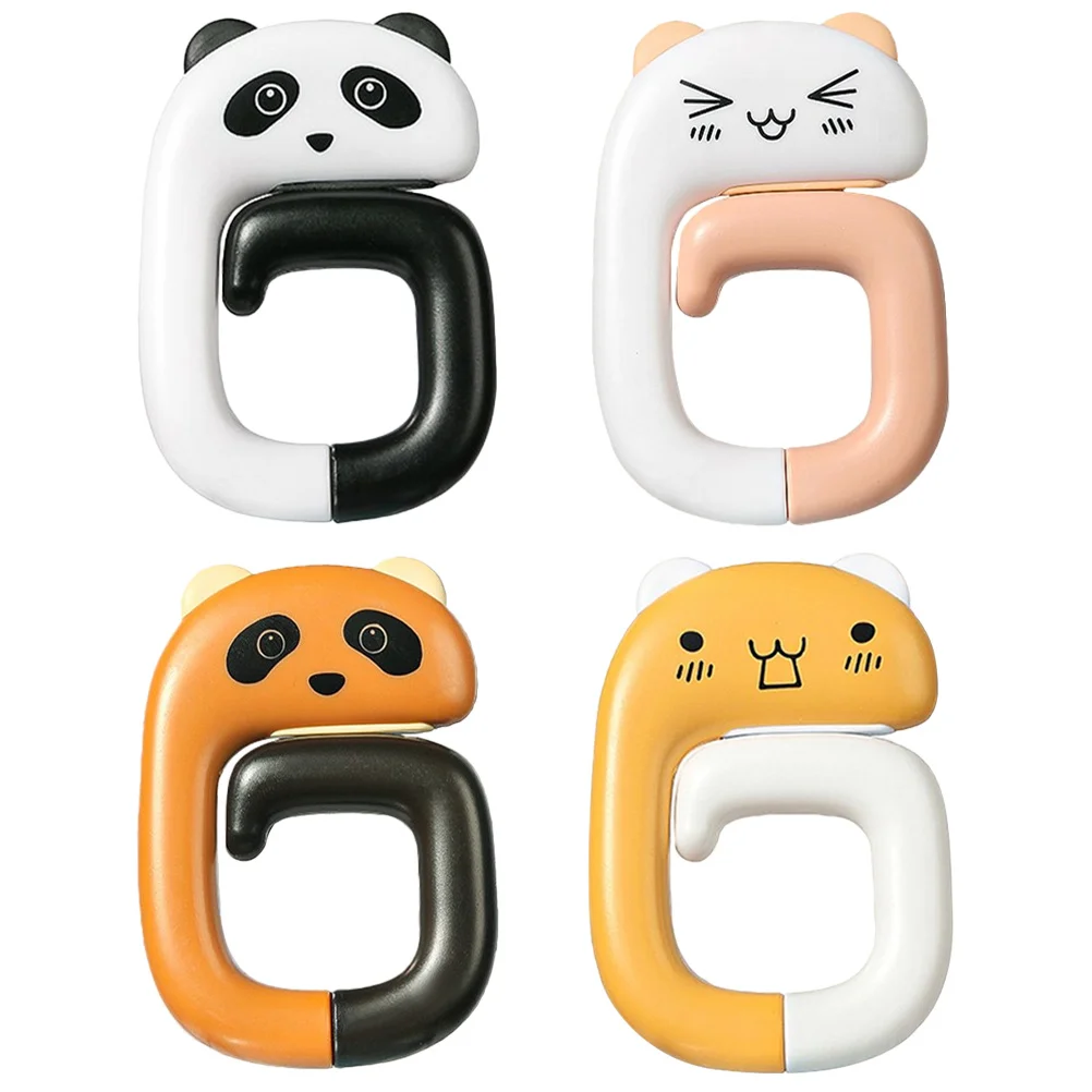 

4Pcs Desk Backpack Hooks ABS Panda Shape Foldable Flexible Table Bag Hangers Multi-Function Anti-Slip Bag Hooks for Home Office